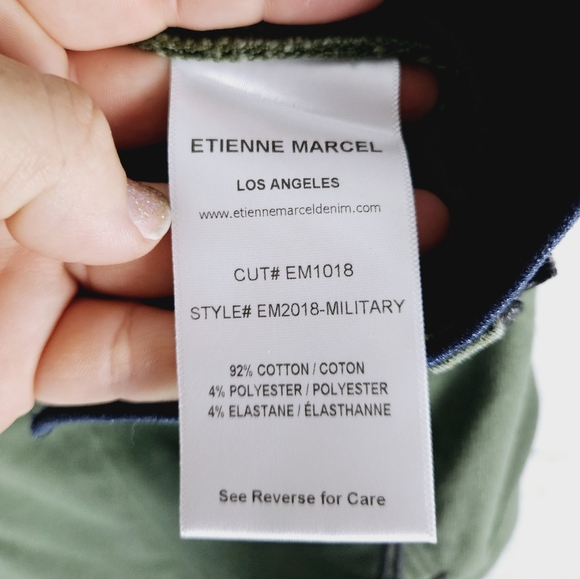 ETIENNE MARCEL | Military color block cropped ankle slim fit utility pants - Picture 10 of 12